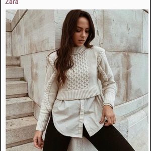 Zara Shoulder Pad Knit Sweater,size M